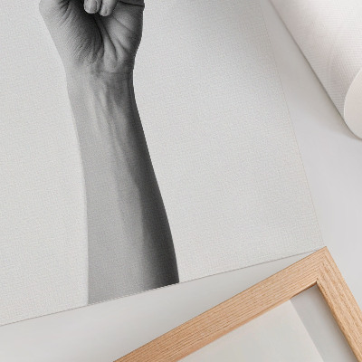Poster Mano monocromatica su sfondo bianco