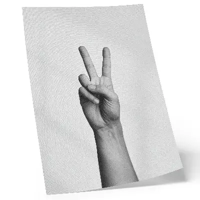 Stampa su tela gesto di pace in bianco e nero minimalista ed elegante