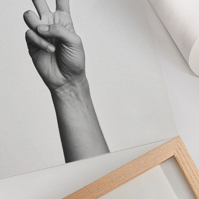 Stampa su tela gesto di pace in bianco e nero minimalismo eleganza