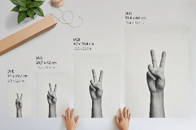 Stampa su tela gesto di pace in bianco e nero minimalismo eleganza