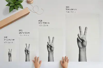 Stampa su tela gesto di pace in bianco e nero minimalista ed elegante