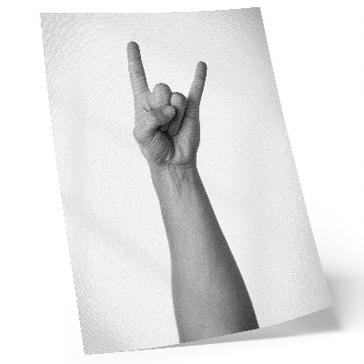 Foto su tela gesto minimalista della mano in bianco e nero
