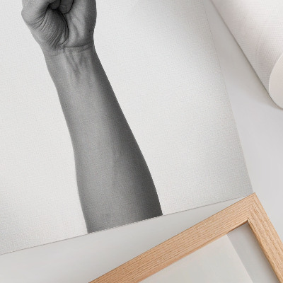 Foto su tela gesto minimalista della mano in bianco e nero