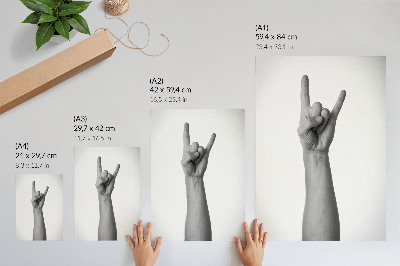 Foto su tela gesto minimalista della mano in bianco e nero