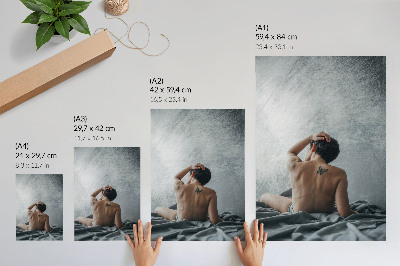 Poster Nudo minimalista nelle tonalità del grigio