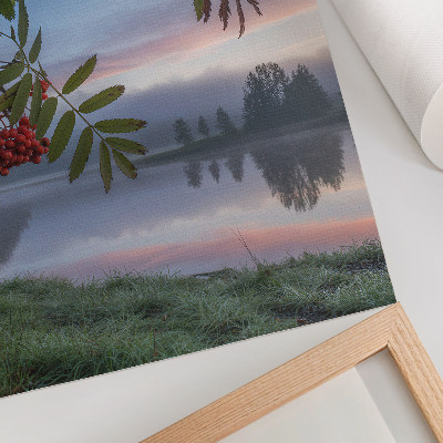 Poster Lago al mattino sorbo delicata nebbia natura