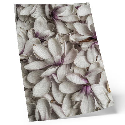 Foto su tela Petali bianchi in un motivo floreale viola, effetto naturale
