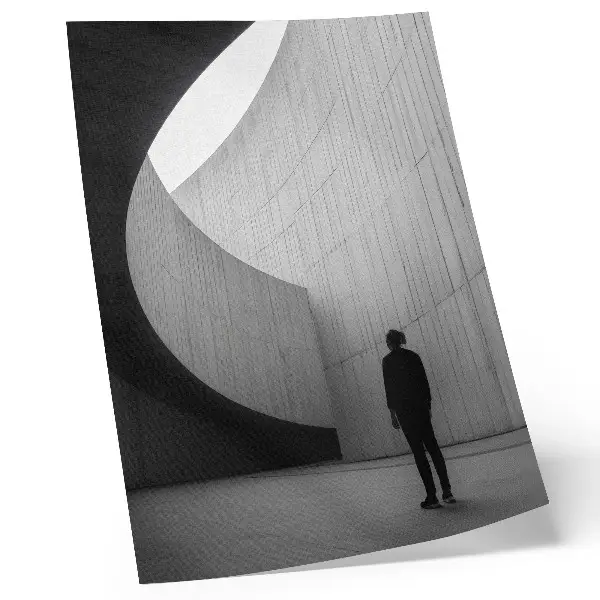 Foto su tela architettura curvilinea con tonalità monocromatiche