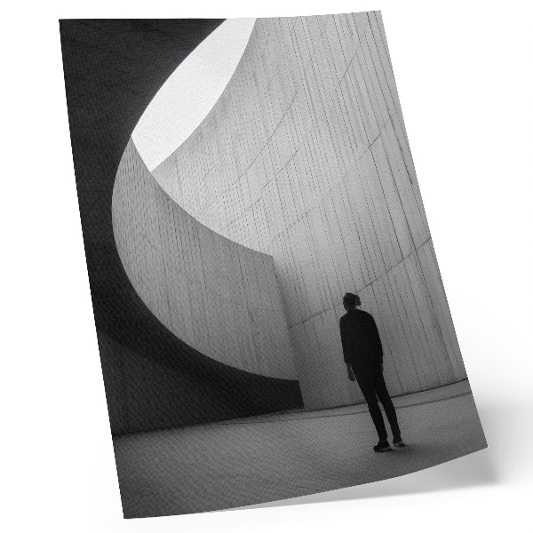 Foto su tela Architettura curvilinea, tonalità monocromatiche
