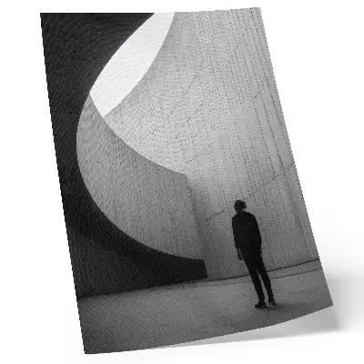 Foto su tela architettura curvilinea con tonalità monocromatiche