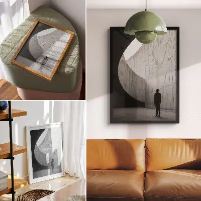 Foto su tela architettura curvilinea con tonalità monocromatiche