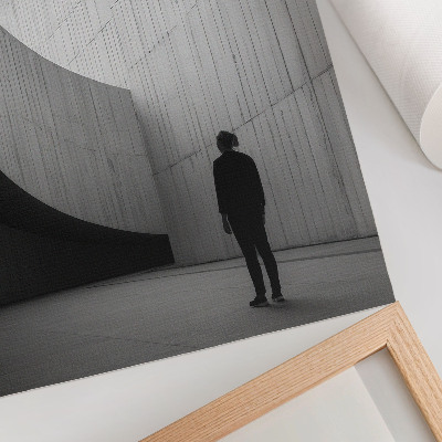 Foto su tela Architettura curvilinea, tonalità monocromatiche