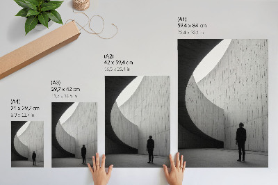 Foto su tela Architettura curvilinea, tonalità monocromatiche