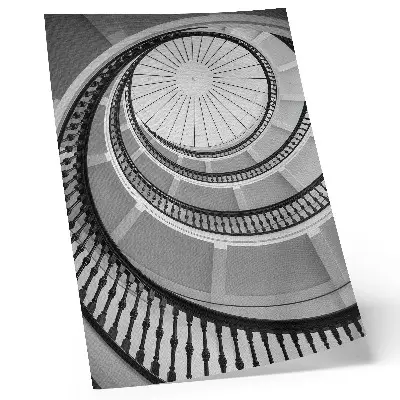 Foto su tela scala a chiocciola in bianco e nero dal design moderno ed elegante