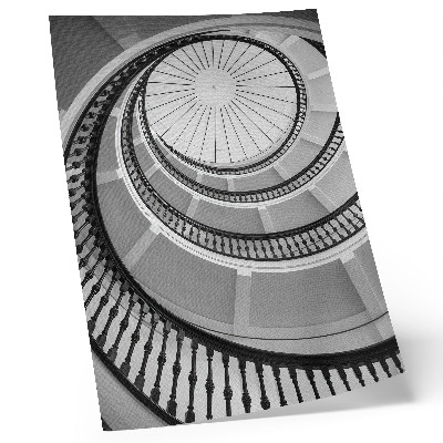 Foto su tela Scala a chiocciola in bianco e nero, moderna ed elegante