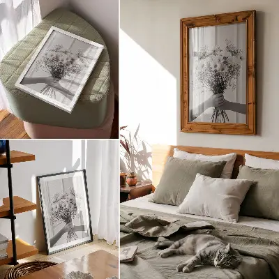 Stampa su tela fiori delicati in stile minimalista ed elegante