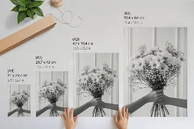 Stampa su tela fiori delicati in stile minimalista ed elegante