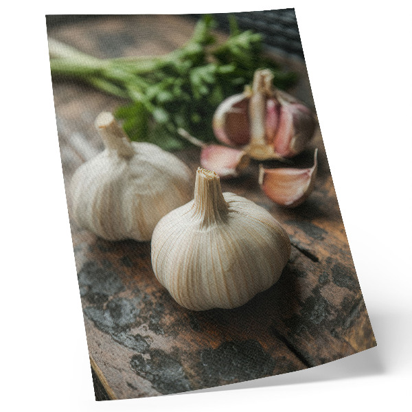 Poster Aglio su legno, natura, atmosfera rustica, autenticità