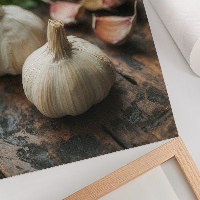 Poster Aglio su legno, natura, atmosfera rustica, autenticità