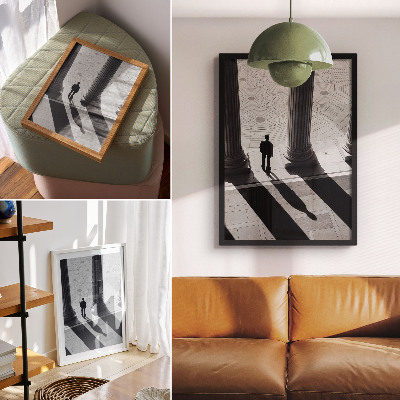 Poster Ombreggiature delle colonne nell'architettura minimalista