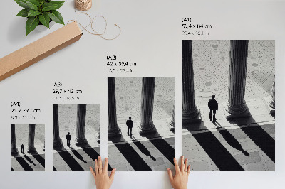 Poster Ombreggiature delle colonne nell'architettura minimalista
