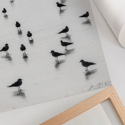 Stampa su tela Uccelli sull'acqua, riflessi delicati, minimalismo
