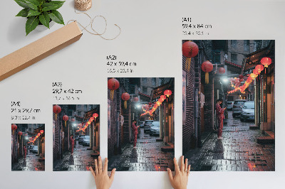 Poster atmosfera serale delle lanterne cittadine