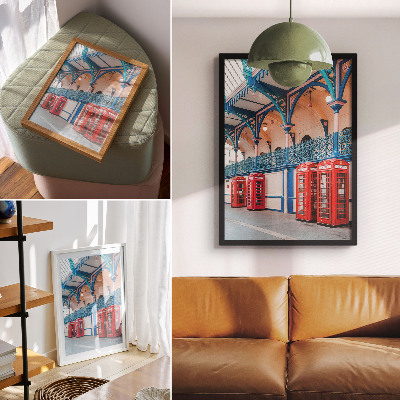 Poster Cabine rosse, passaggio elegante, ricchi ornamenti