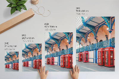 Poster Cabine rosse, passaggio elegante, ricchi ornamenti