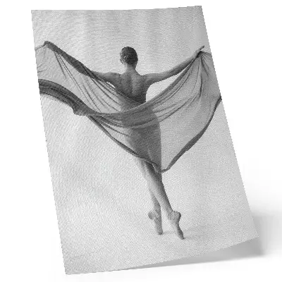 Foto su tela danza in bianco e nero che esprime eleganza movimento e raffinatezza