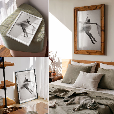 Poster Una ballerina in movimento con grazia e leggerezza.