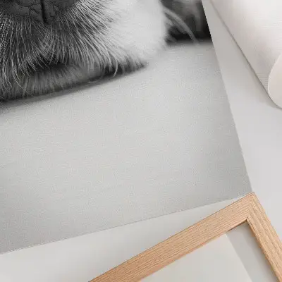 Stampa su tela primo piano di cane con texture minimalista in bianco e nero