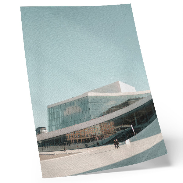 Foto su tela Architettura in vetro in un contesto minimalista