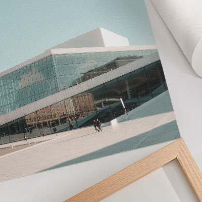 Foto su tela Architettura in vetro in un contesto minimalista