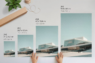 Foto su tela Architettura in vetro in un contesto minimalista