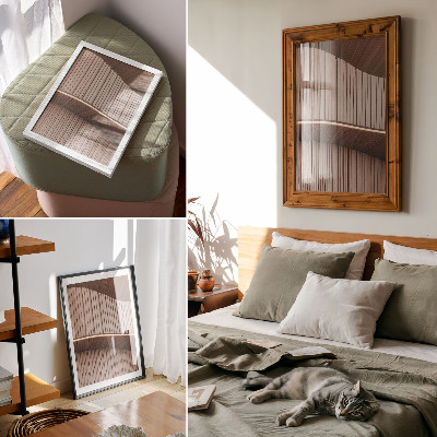 Poster Pannelli moderni in legno color beige chiaro