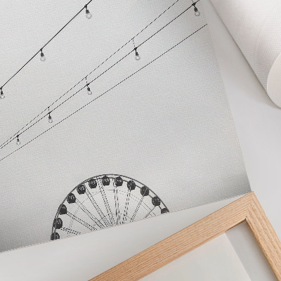Stampa su tela I fili bianchi e neri con le lampadine contrastano