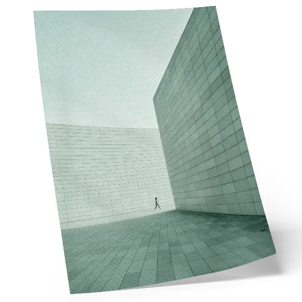 Foto su tela muri geometrici grigi con figura minimalista