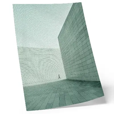 Foto su tela muri geometrici grigi con figura minimalista