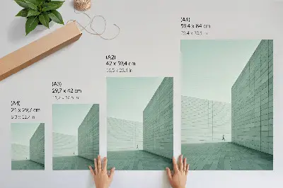 Foto su tela muri geometrici grigi con figura minimalista