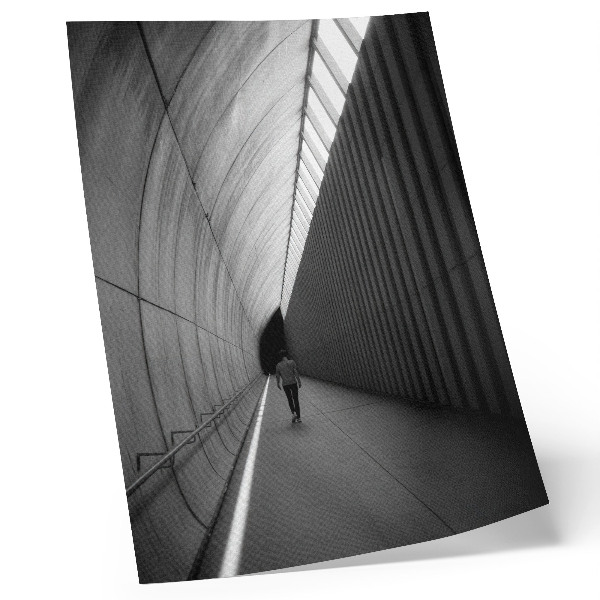 Stampa su tela Linee di ombre minimaliste in un tunnel, prospettiva
