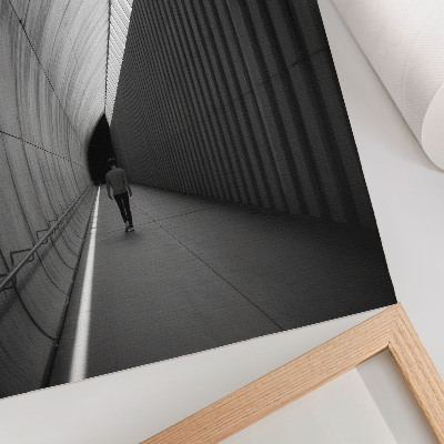 Stampa su tela Linee di ombre minimaliste in un tunnel, prospettiva
