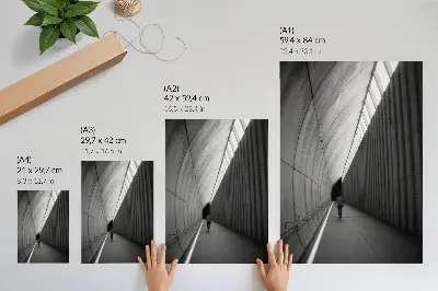 Stampa su tela linee di ombre minimaliste in un tunnel con prospettiva