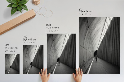 Stampa su tela Linee di ombre minimaliste in un tunnel, prospettiva
