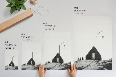 Stampa su tela Geometria pura, semplicità, bianco e nero, minimalismo