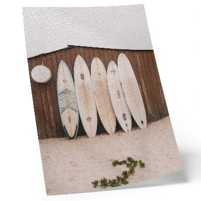 Poster Tavole da surf parete di legno verde delicato