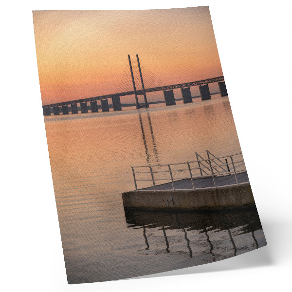 Poster Ponte del tramonto, minimalismo, tonalità calde
