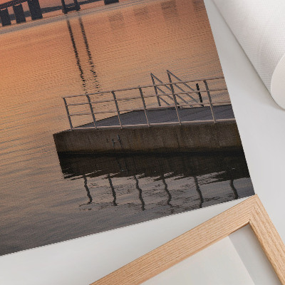 Poster Ponte del tramonto, minimalismo, tonalità calde