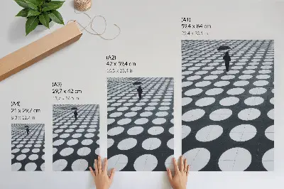 Poster con motivi geometrici in contrasto bianco e nero