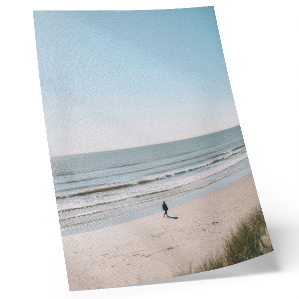 Stampa su tela Spiaggia, mare calmo, cielo blu, minimalismo, armonia
